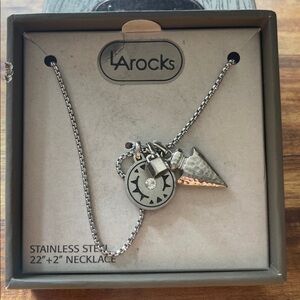 Larocks Stainless Steel 22” + 2” Necklace.